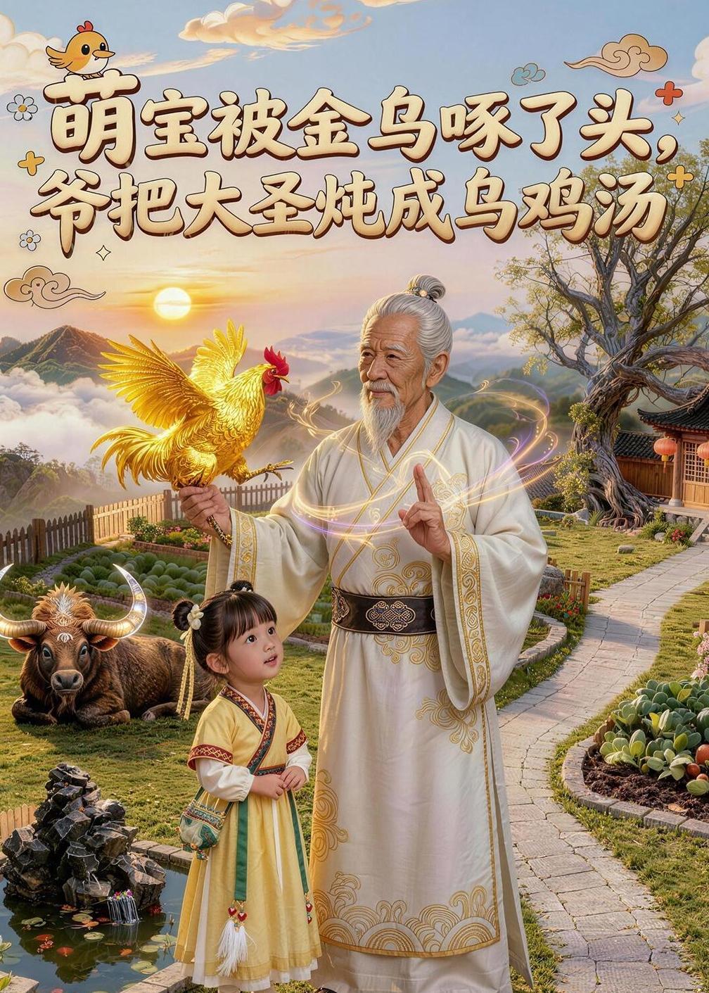 萌宝被金乌啄了头，爷把大圣炖成乌鸡汤